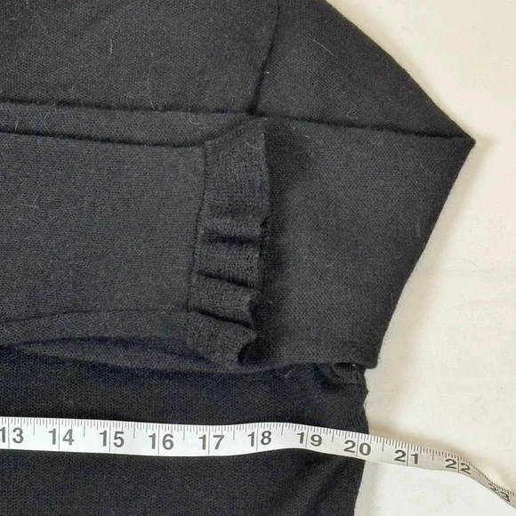 MFH Knits Women’s XL Alpaca Wool Blend Black Ruffle Hem Sweater - Picture 5 of 7
